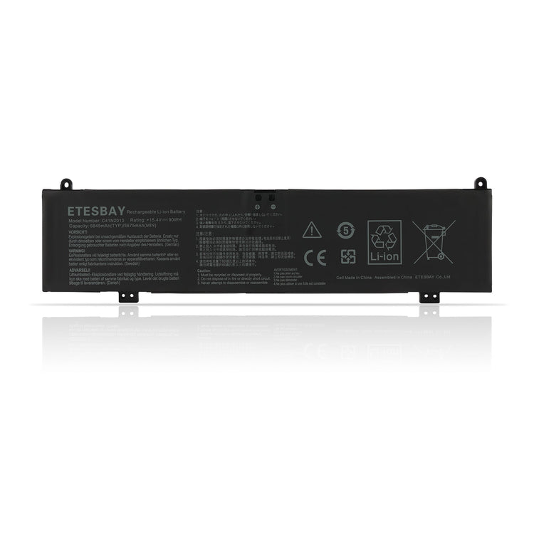 ETESBAY C41N2013 Li-ion battery white background model C41N2013 15.4V 90Wh 5845mAh CE FC certified for Asus ROG gaming laptop