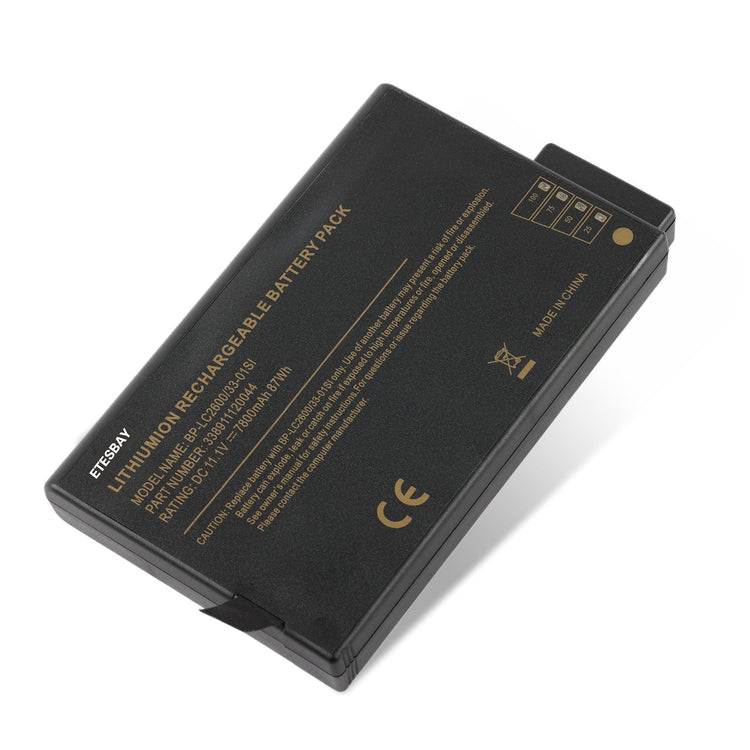 White-background main image of ETESBAY BP-LC2600/33-01SI lithium-ion rechargeable battery, black, 11.1V 7800mAh 87Wh.