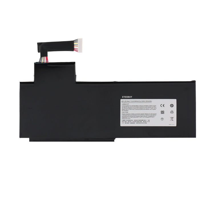 ETESBAY BTY-L76 laptop battery front view with label, 11.1V 58.8Wh Li-ion replacement for MSI GS70 GS72