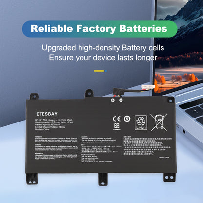 ETESBAY B31N1726 reliable factory battery upgraded high-density cells ensure your TUF gaming laptop lasts longer replacement