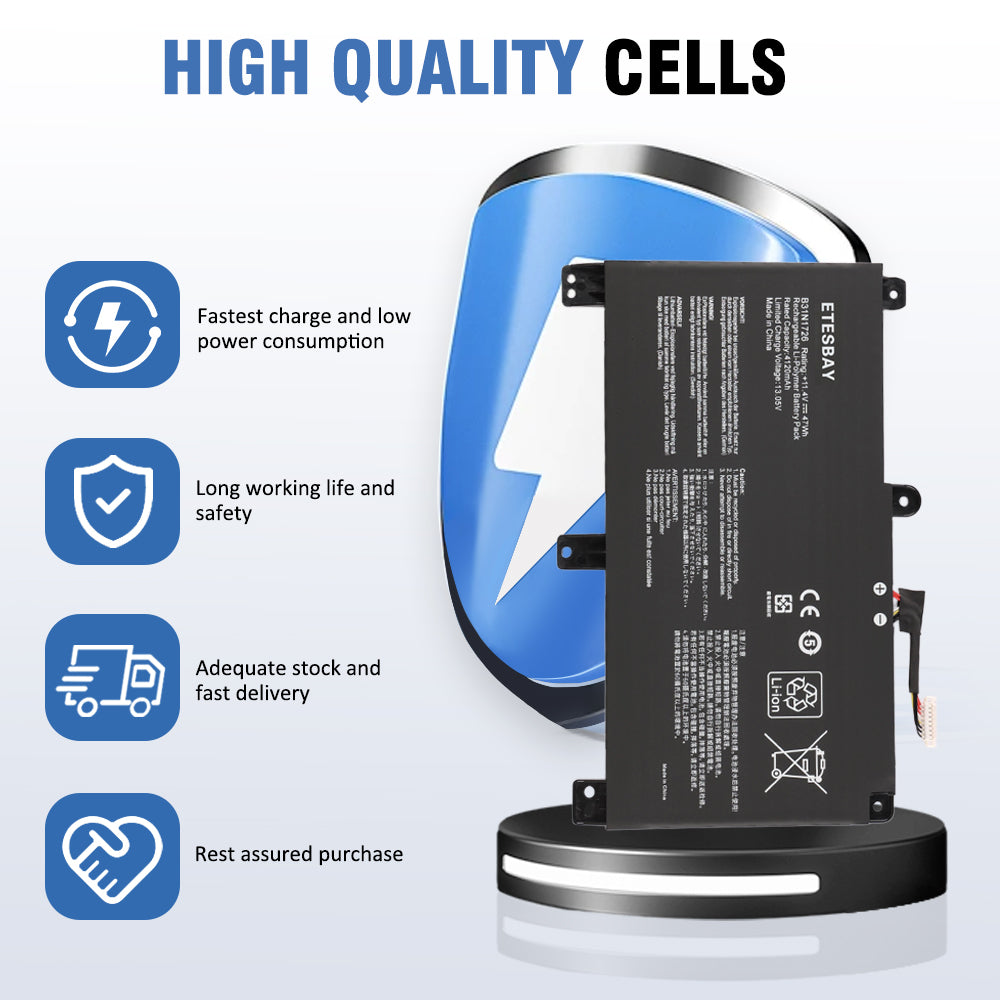 B31N1726 battery dual angle display high quality cells fast charge low power consumption long life safety for Asus TUF gaming