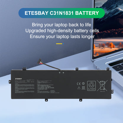 ETESBAY C31N1831 battery upgraded high-density cells bring Asus Pro laptop back to life longer lasting replacement