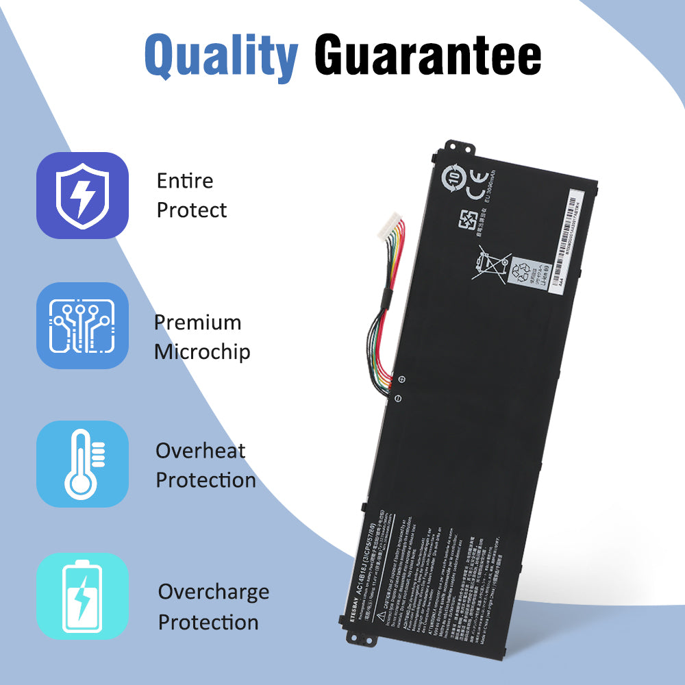 AC14B18J battery entire protect premium microchip overheat and overcharge protection for Acer Aspire laptops safety
