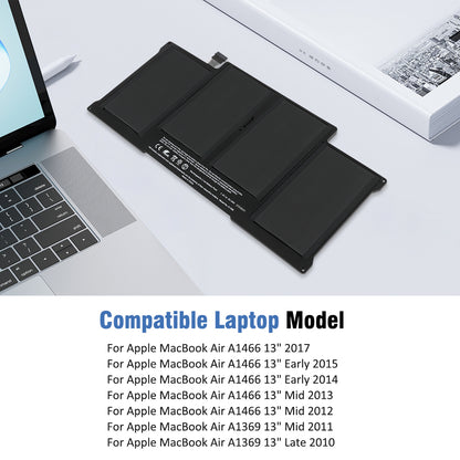 A1496 battery beside MacBook Air compatible A1466 13" 2017-2012 and A1369 Mid2011 Late2010 full series models