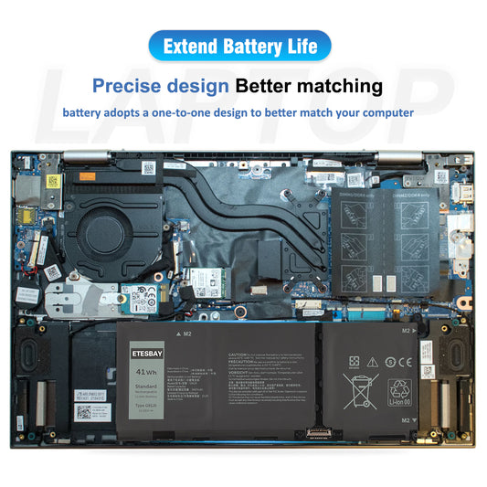 G91J0 battery installed in Dell laptop - perfect fit installation result showing proper seating and connection
