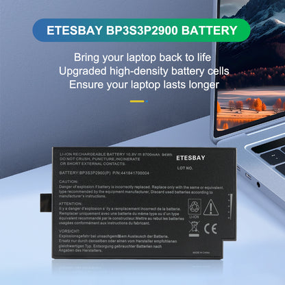 ETESBAY BP3S3P2900 replacement battery with upgraded high-density cells for extended life, compatible with Getac B300 B300X rugged notebooks