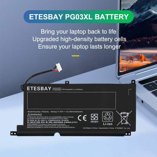 PG03XL battery bring your laptop back to life upgraded high density cells for HP Pavilion Gaming 15 DK