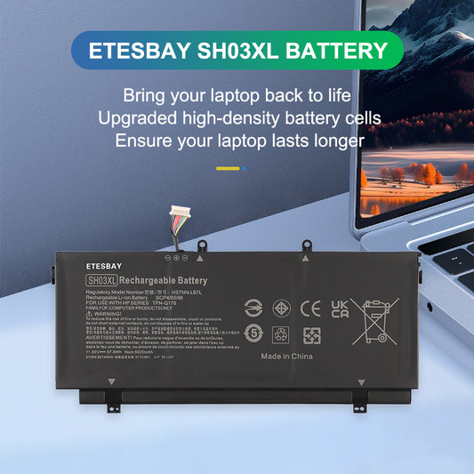 ETESBAY SH03XL rechargeable replacement battery for HP Spectre x360 laptop