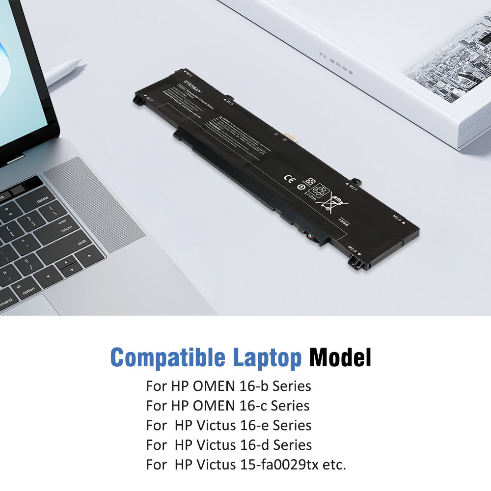 ETESBAY WK04XL battery compatible with HP OMEN 16-b, OMEN 16-c, Victus 16-e, Victus 22-d series laptops