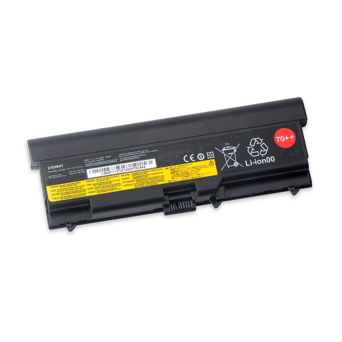 ETESBAY T430 45N1007 replacement laptop battery 11.1V 94Wh 8400mAh Li-ion with 70++ label