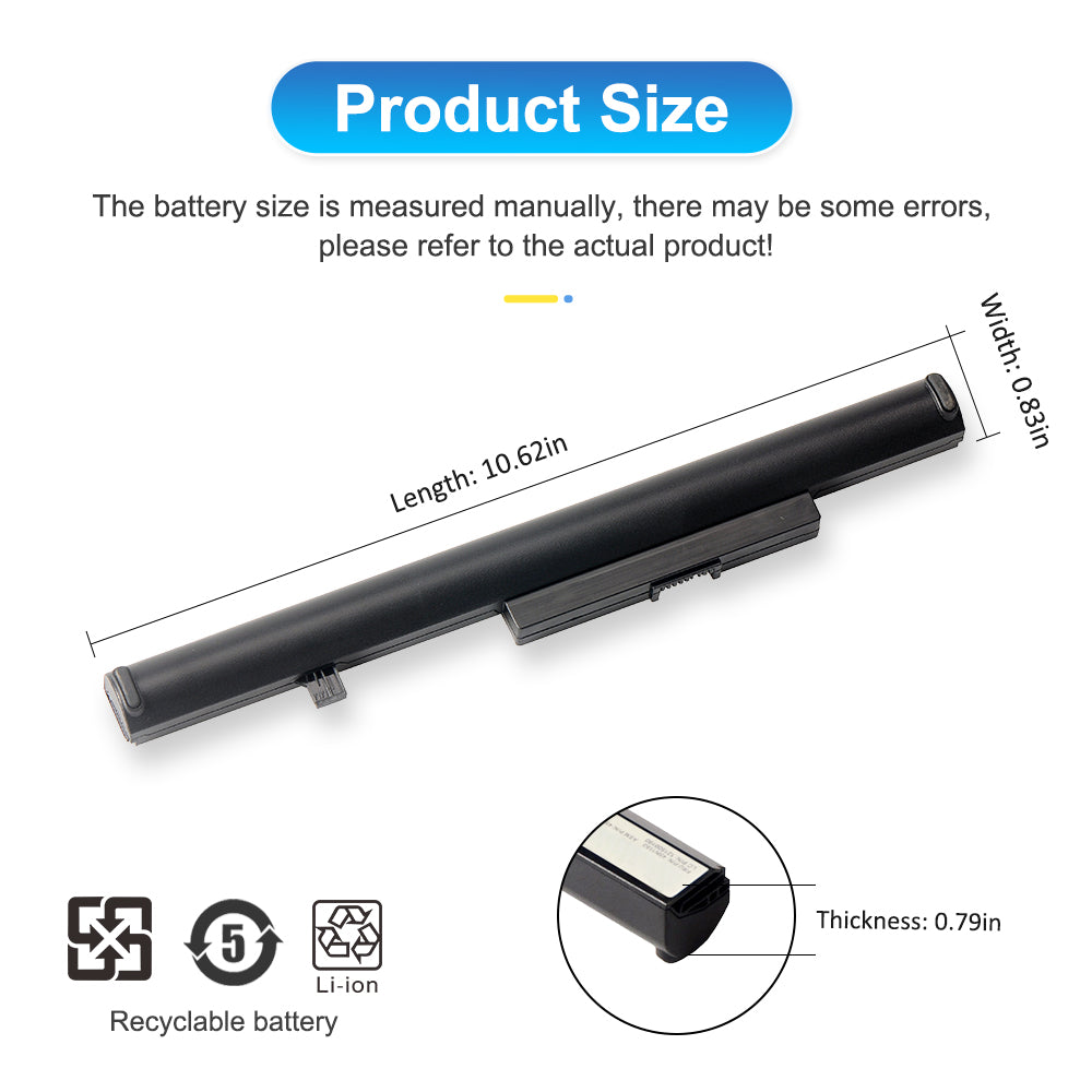 M4450 L12S4E55 battery product size diagram showing 10.62in length, 0.83in width, 0.79in thickness and recyclable label.