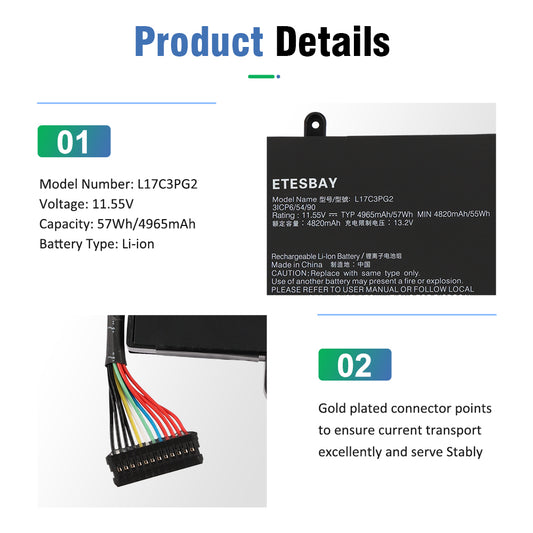 Quality guarantee for L17C3PG2 battery: entire protection, premium microchip, overheat protection, overcharge protection