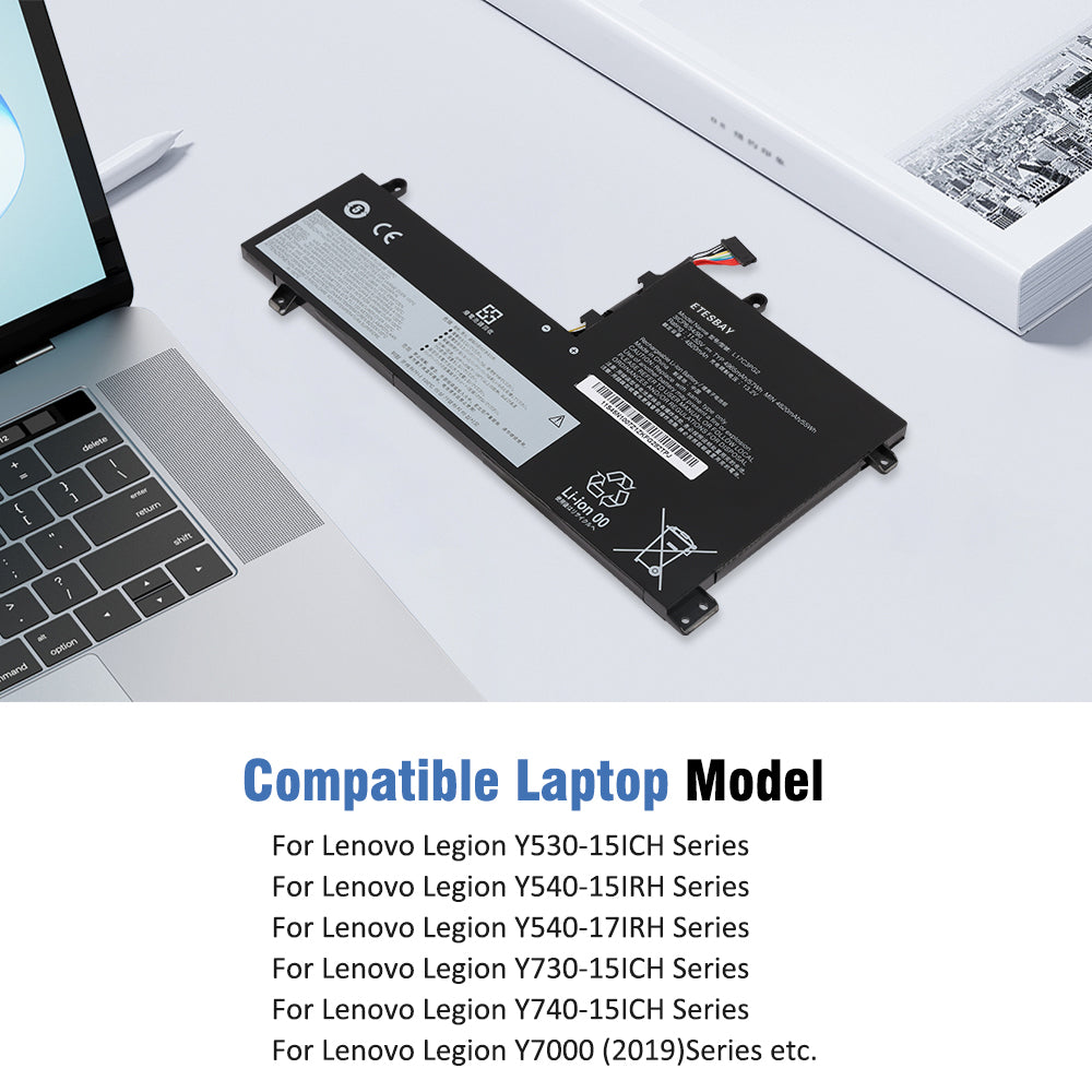 Compatible laptop models for L17C3PG2: Lenovo Legion Y530 Y540 Y730 Y740 Y7000 series replacement battery shown