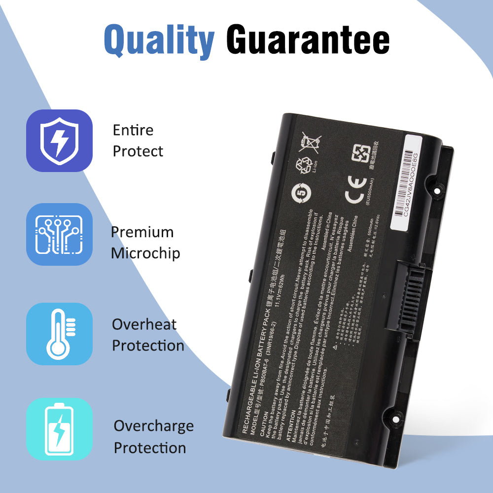 PB50BAT-6 replacement battery quality guarantee featuring entire protect, premium microchip, overheat protection and overcharge protection safety features