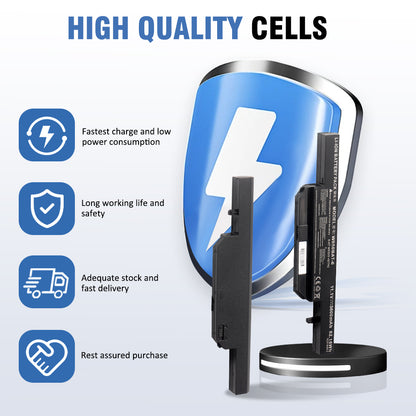 W650BAT-6 Li-ion battery front and back dual angle display featuring high quality cells with fast charge, long life and safety protection